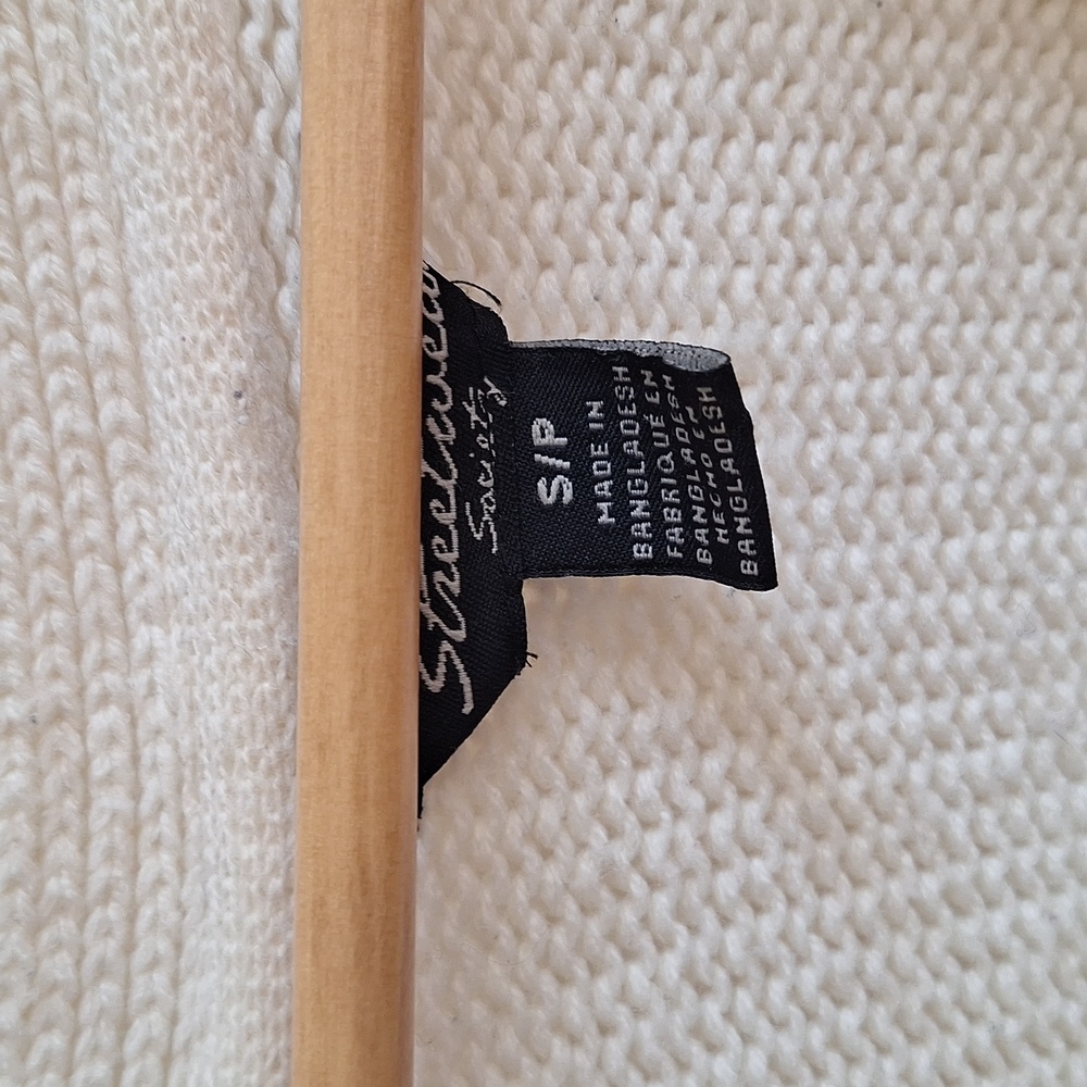 Streetwear Society Off-white/Cream Cable knit style cardigan - Picture 4 of 8